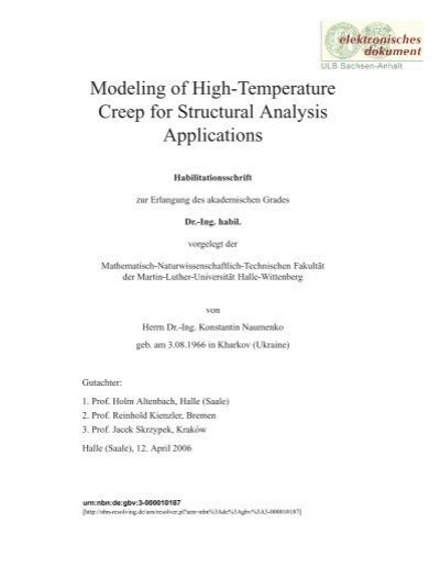 modeling of high temperature creep for structural analysis applications|Share.